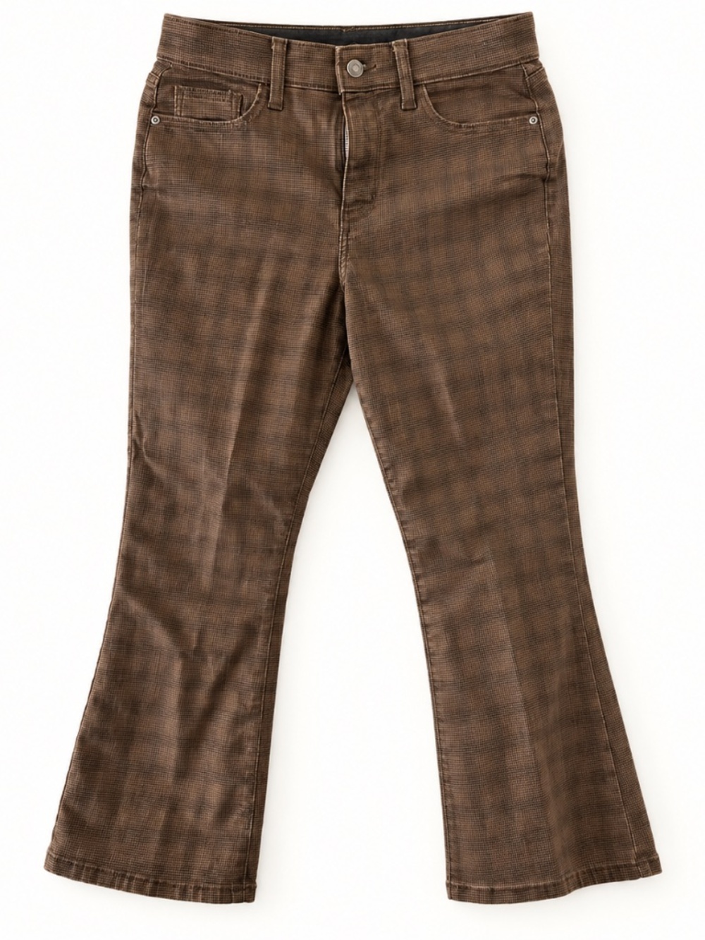 St. John’s Bay Kick Crop Brown Plaid Pants Size 8